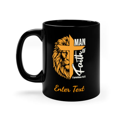 Man of Faith Black Coffee Mug, 11oz