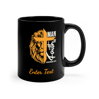 Man of Faith Black Coffee Mug, 11oz