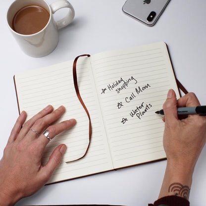 Mindful Moments Personalized Journal – Birth Flower & Name Vegan Leather Notebook