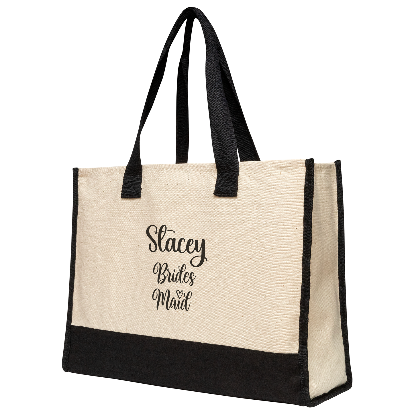 Premium Cotton Tote Bag-Personalized with Name & Bridal Party Title-Style 1