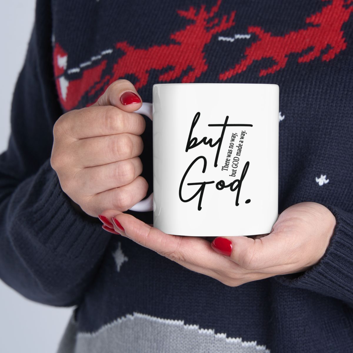 "But God" Ceramic Mug – Inspiring Ceramic Mug, (11oz, 15oz)