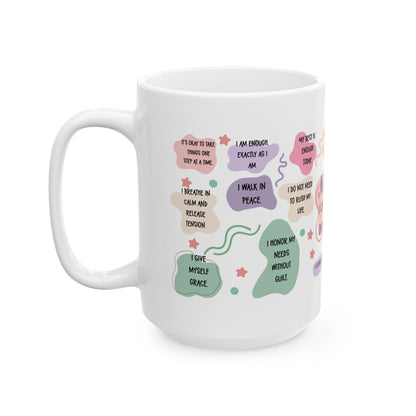 I Choose Peace Over Pressure Affirmation Mug – Self Care Coffee Cup