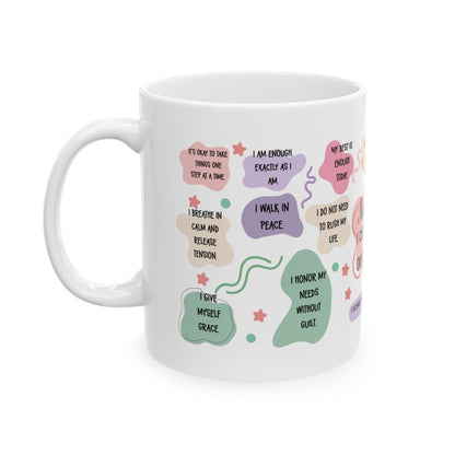 I Choose Peace Over Pressure Affirmation Mug – Self Care Coffee Cup