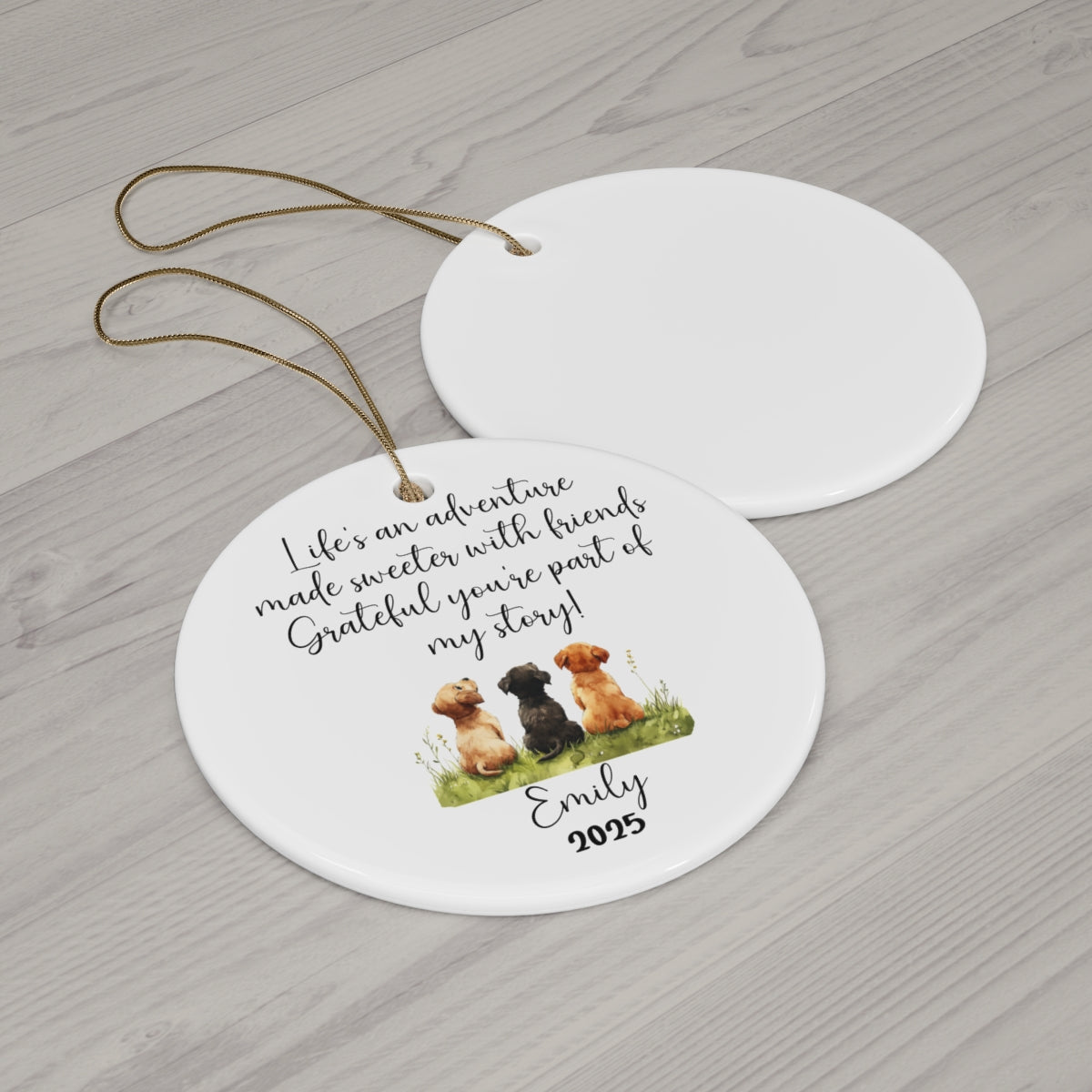 Personalized Circle Friendship Christmas Ornament