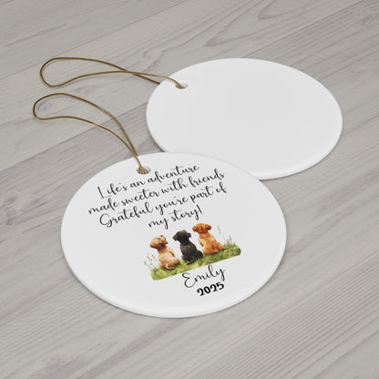 Personalized Circle Friendship Christmas Ornament