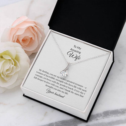 Romantic Love Necklace for Wife - Alluring Beauty Gold Pendant