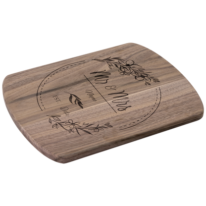 Mrs & Mrs Hardwood Oval Cutting Board