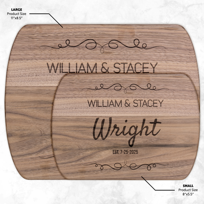 Personalized Hardwood Oval Cutting Board – American-Made Craftsmanship Hardwood