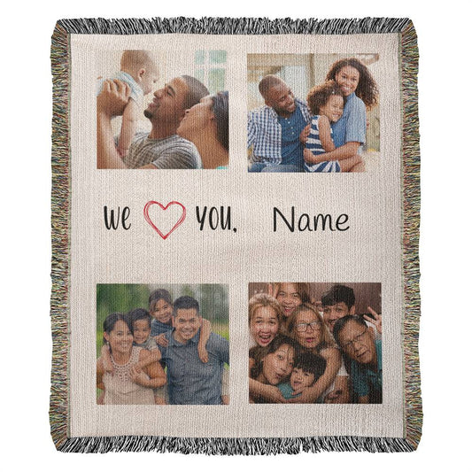 Personalized Picture Heirloom Woven Blanket (Portrait)