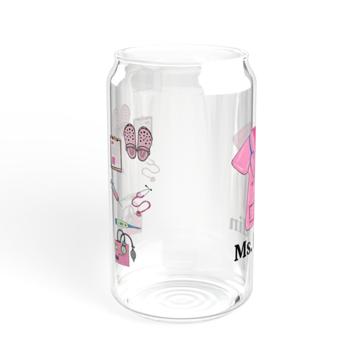 Personalized Nurse Sipper Glass, 16oz