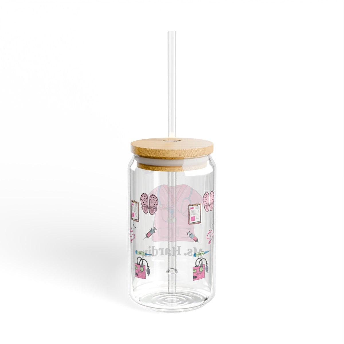 Personalized Nurse Sipper Glass, 16oz