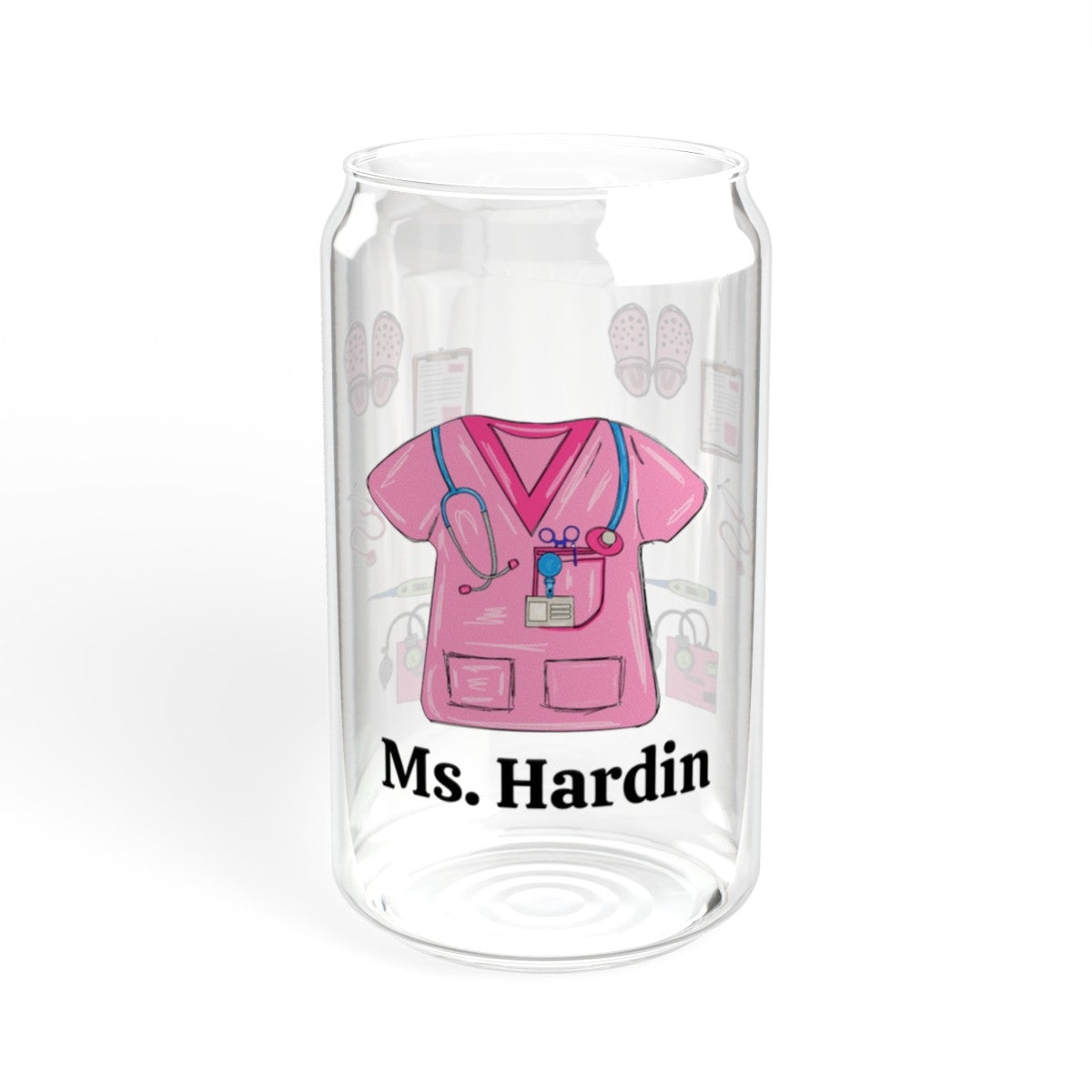 Personalized Nurse Sipper Glass, 16oz