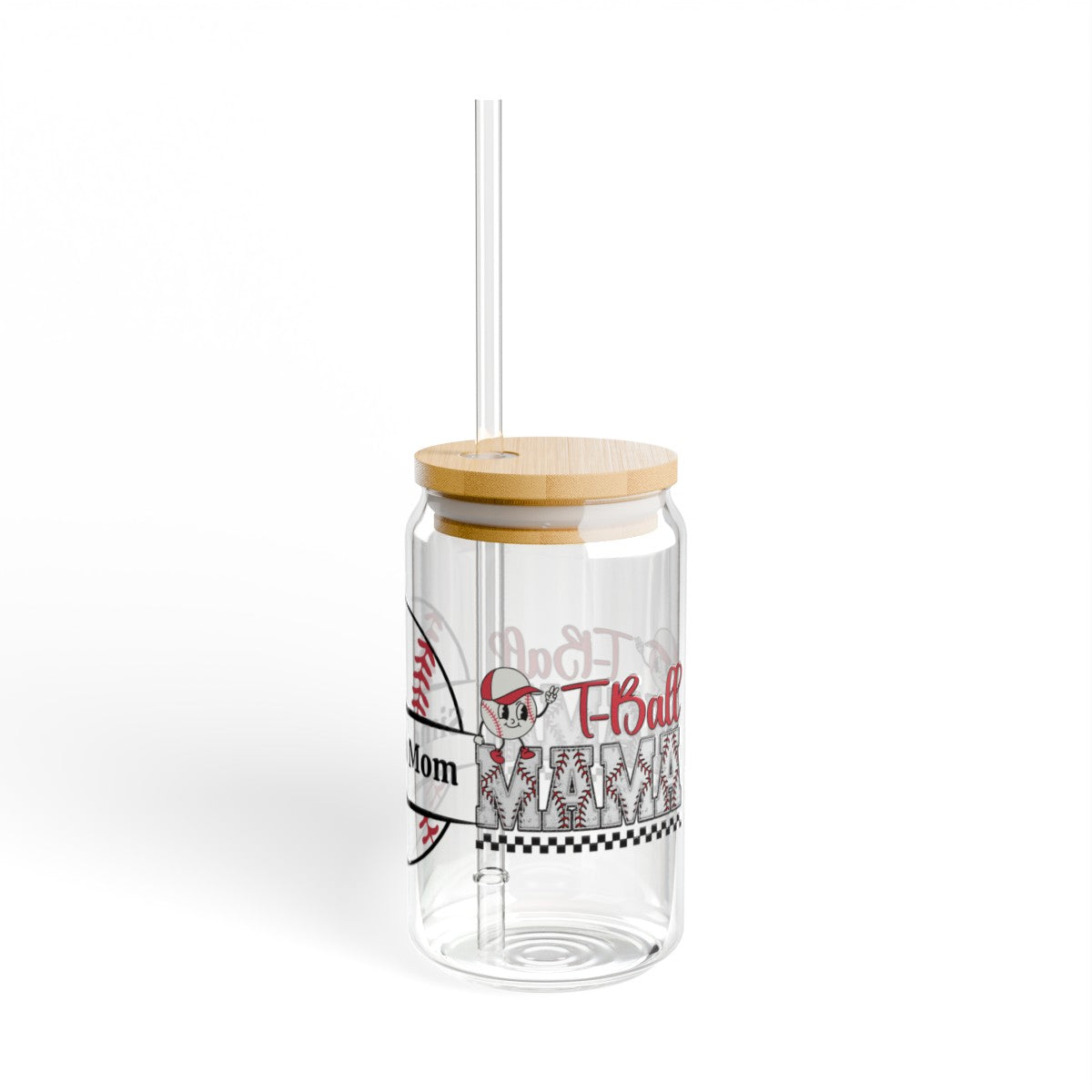 Personalized T-Ball Mama Sipper Glass, 16oz