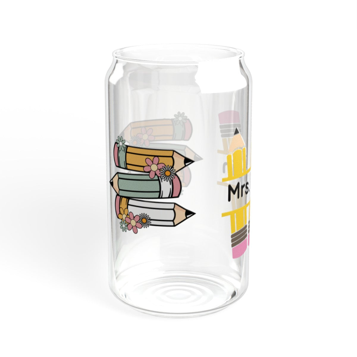 Personalized Pencil Sipper Glass, 16oz