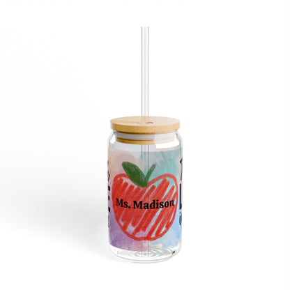 Personalized Teach Love Inspire Sipper Glass, 16oz