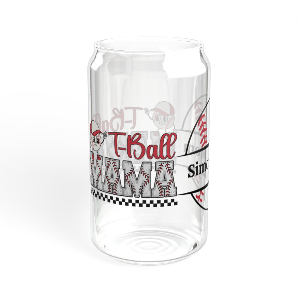 Personalized T-Ball Mama Sipper Glass, 16oz