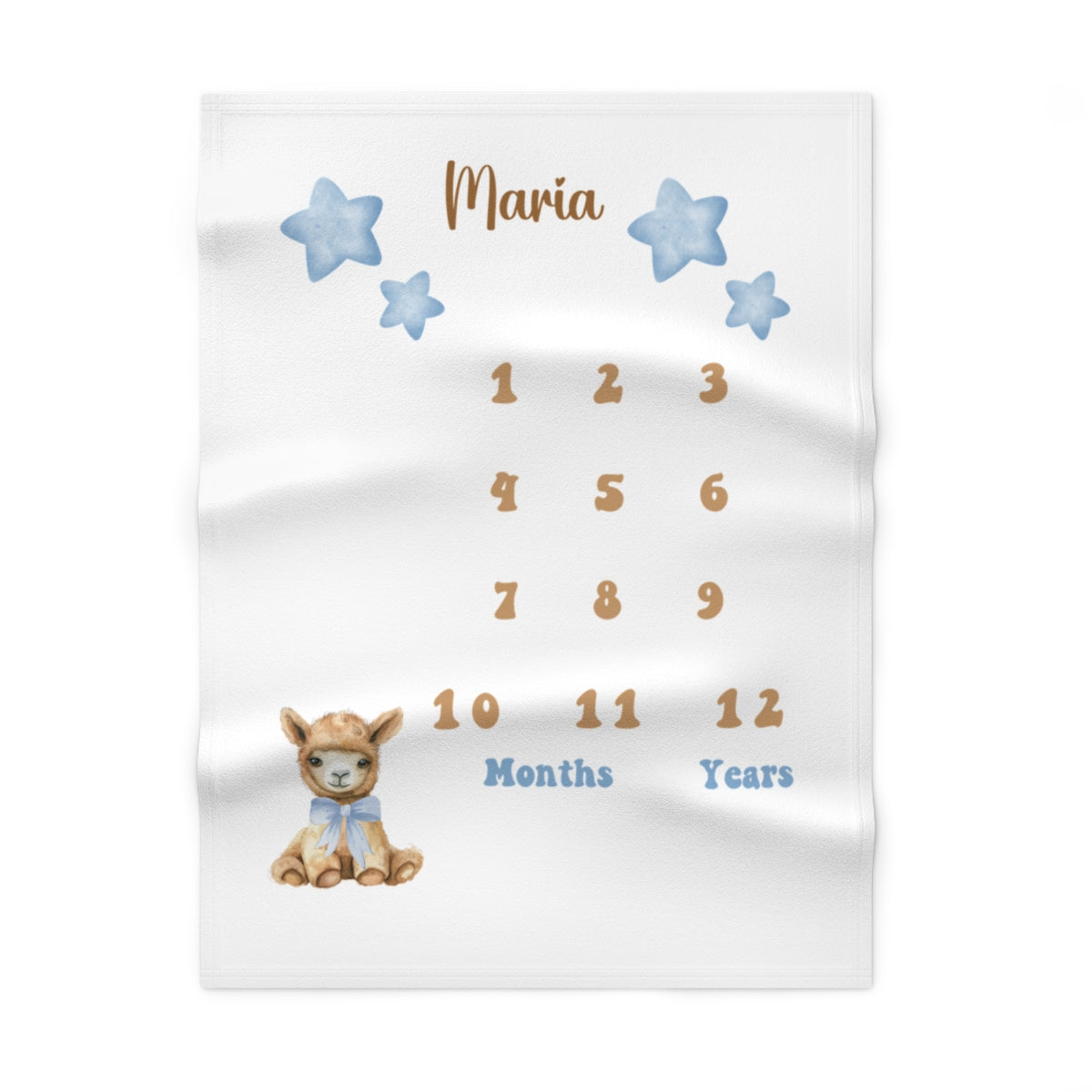 Personalized Milestone Soft Fleece Baby Blanket