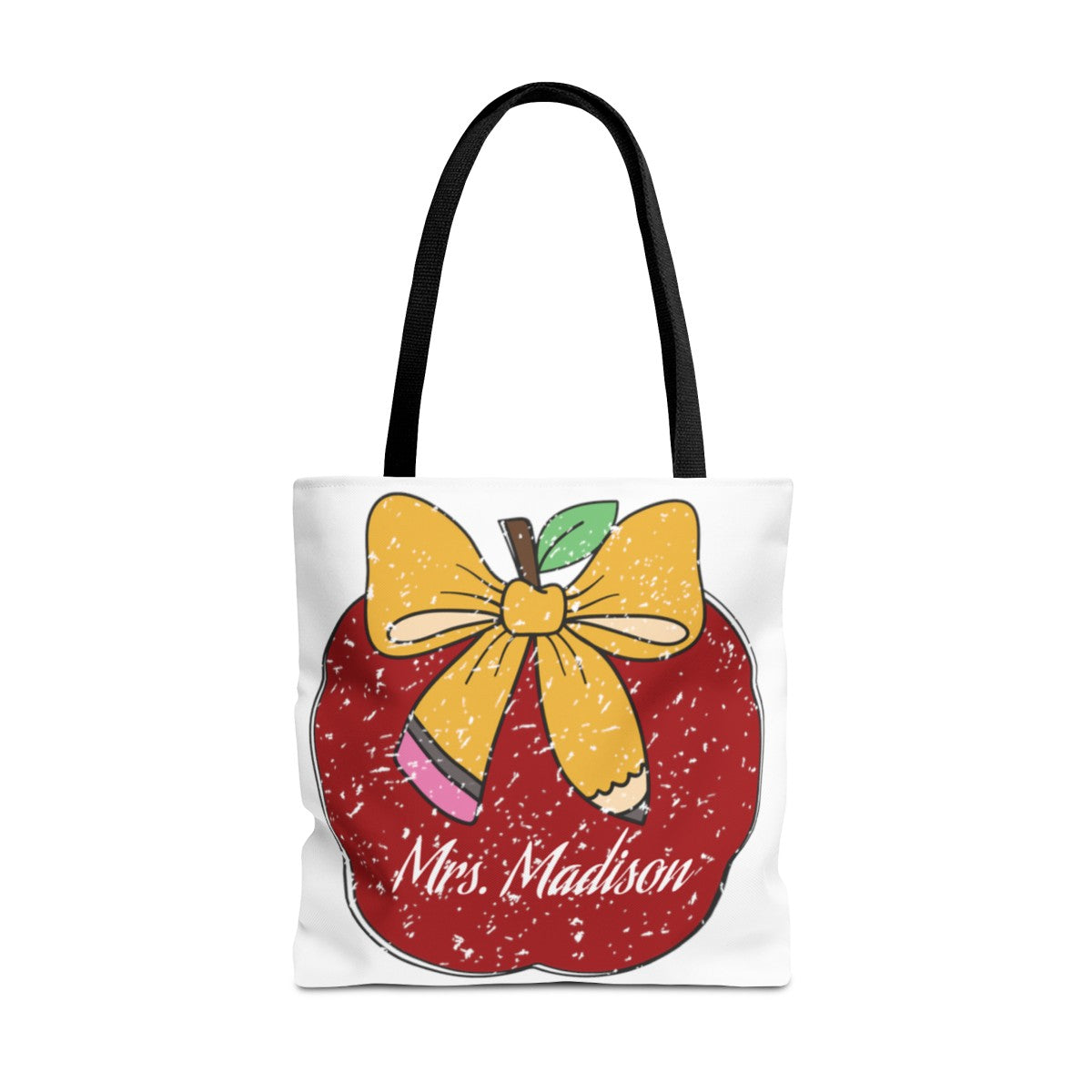 Personalized Teacher Apple Tote Bag