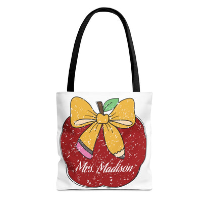 Personalized Teacher Apple Tote Bag