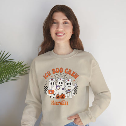ICU Boo Crew Sustainable Cotton Halloween Crewneck Sweatshirt – 100% Ethically Grown US Cotton
