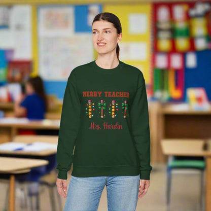 Merry Teacher  Heavy Blend™ Crewneck Sweatshirt Teacher