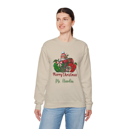 Persoanlized Merry Christmas Teacher Crewneck Sweatshirt