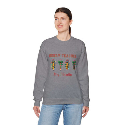 Merry Teacher  Heavy Blend™ Crewneck Sweatshirt Teacher