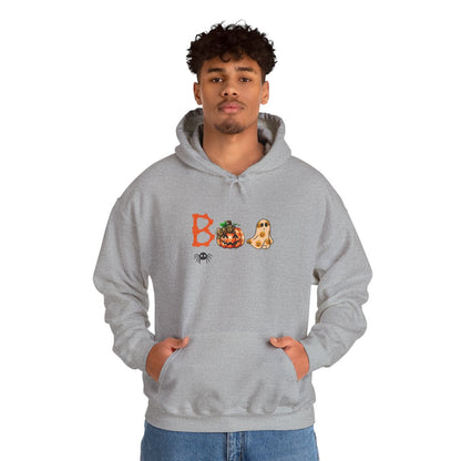BOO Halloween Hoodie – Unisex Pumpkin  Ghost Sweatshirt with Cozy Kangaroo Pocket