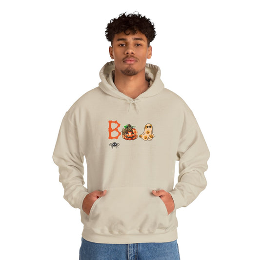 BOO Halloween Hoodie – Unisex Pumpkin  Ghost Sweatshirt with Cozy Kangaroo Pocket