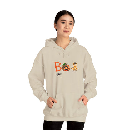 BOO Halloween Hoodie – Unisex Pumpkin  Ghost Sweatshirt with Cozy Kangaroo Pocket