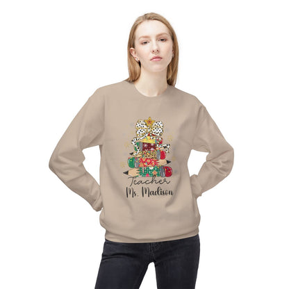 Festive “Teacher Pencil Tree” Christmas Sweatshirt – Cozy Gildan® SF000 Eco-Friendly Cotton Blend