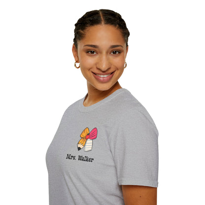 Learning is Groovy Personalized Teacher Shirt | Retro VW Bus Custom Name Tee Unisex Softstyle T-Shirt