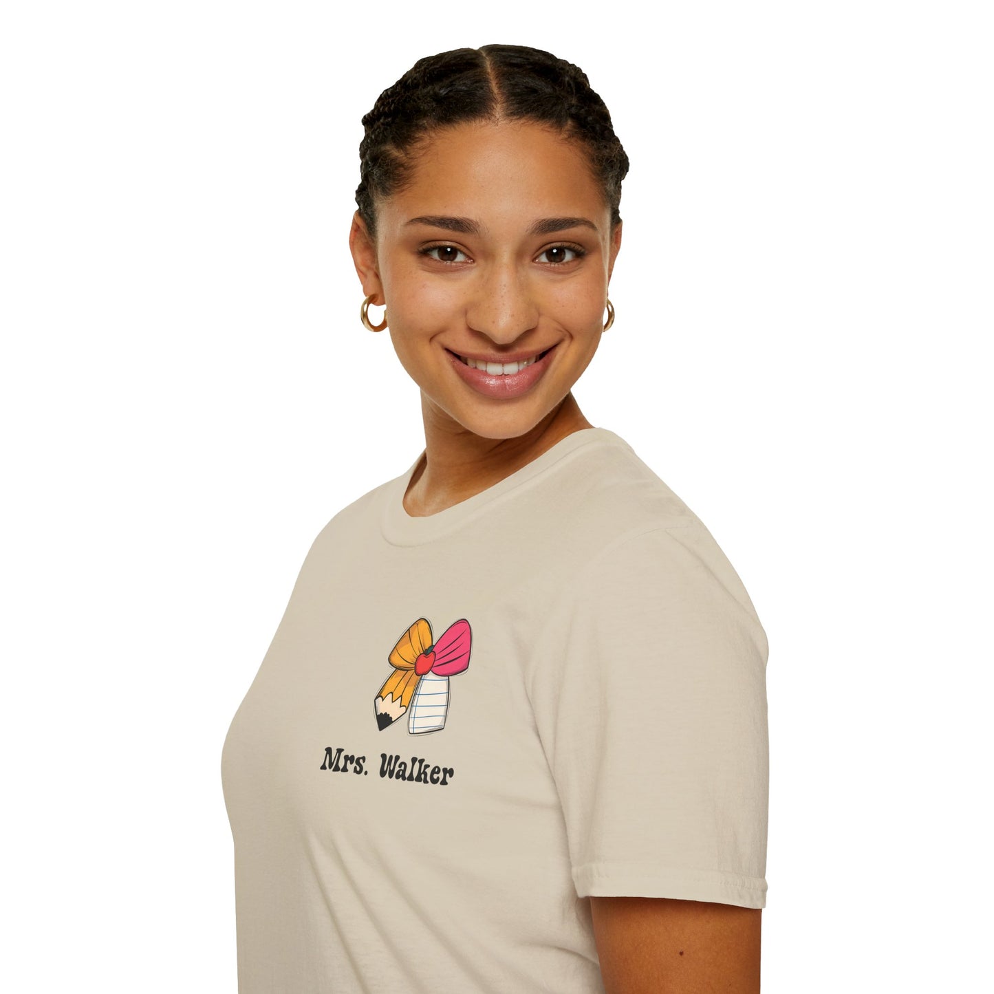 Learning is Groovy Personalized Teacher Shirt | Retro VW Bus Custom Name Tee Unisex Softstyle T-Shirt