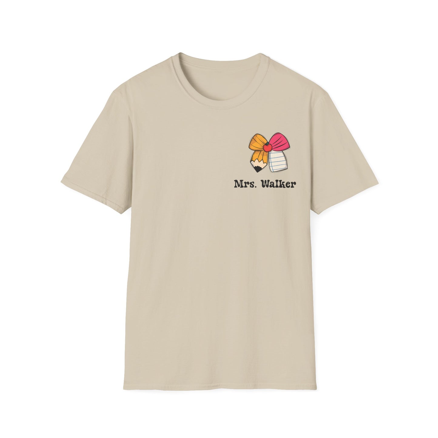 Learning is Groovy Personalized Teacher Shirt | Retro VW Bus Custom Name Tee Unisex Softstyle T-Shirt