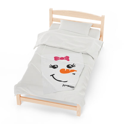 Snow Girl Velveteen Plush Blanket