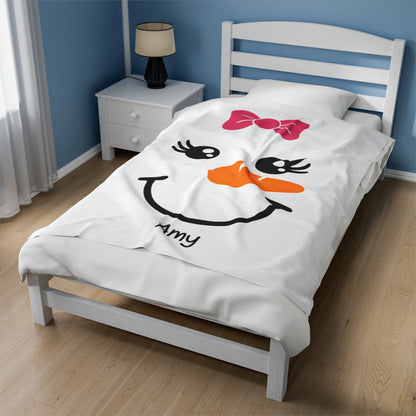 Snow Girl Velveteen Plush Blanket