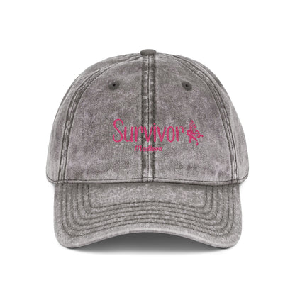 Vintage Survivor Embroidered Cap – Personalized Distressed Cotton Hat
